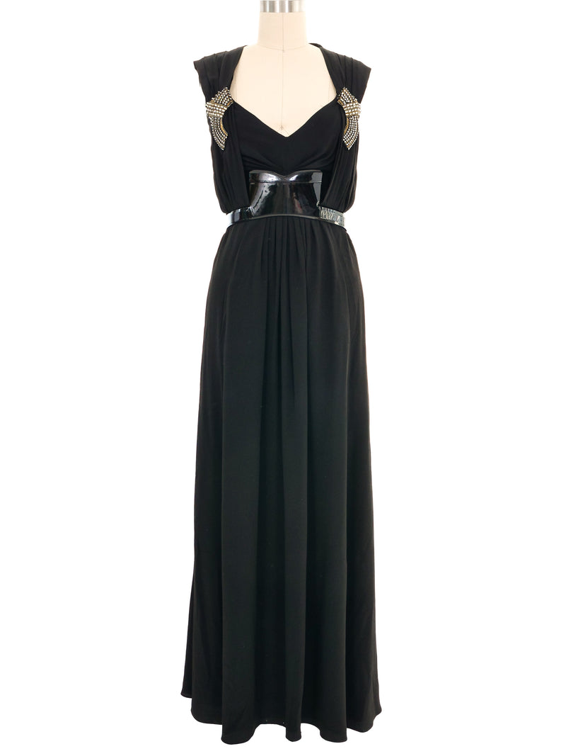 2007 Gucci Rhinestone And Patent Accent Gown Dress arcadeshops.com