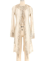 2002 Gianni Versace Cream Fringed Leather Jacket Jacket arcadeshops.com