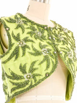 1960s Beaded Green Crop Vest Jacket arcadeshops.com