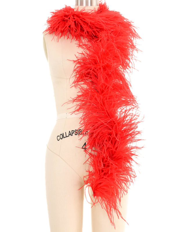 Red Ostrich Feather Boa Accessory arcadeshops.com