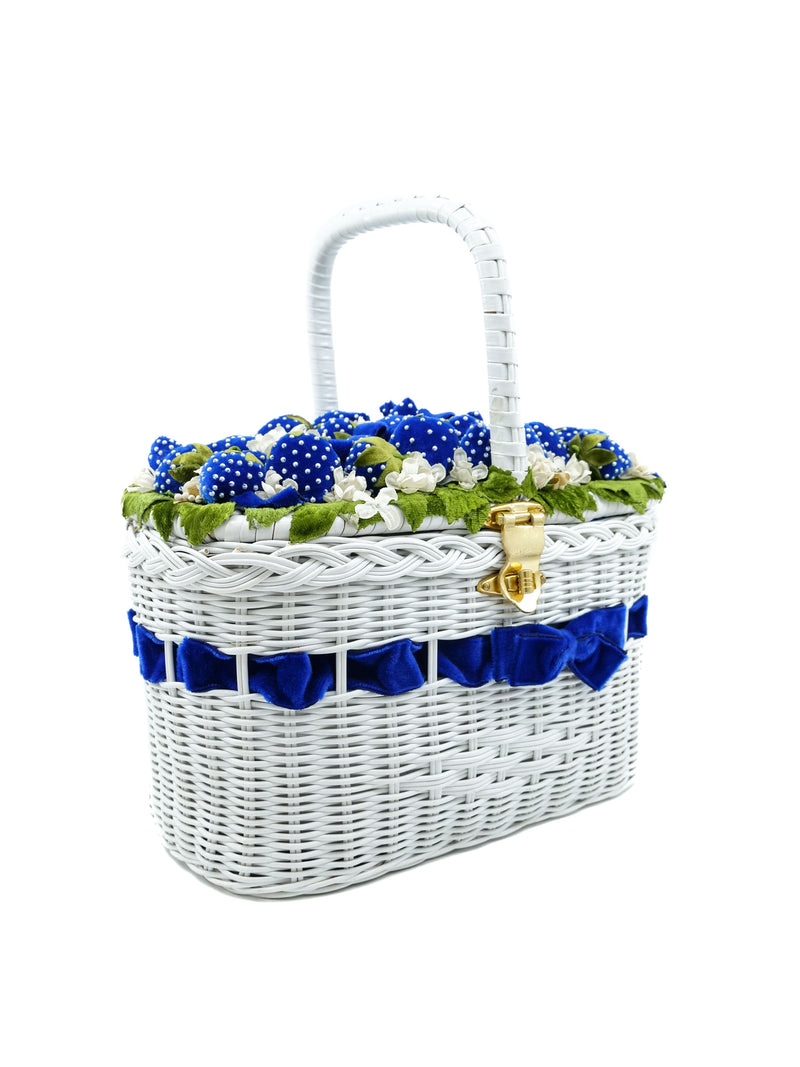 Blue Strawberry Basket Bag Accessory arcadeshops.com