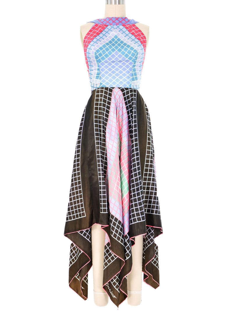 1970s Geometric Print Scarf Dress Dress arcadeshops.com