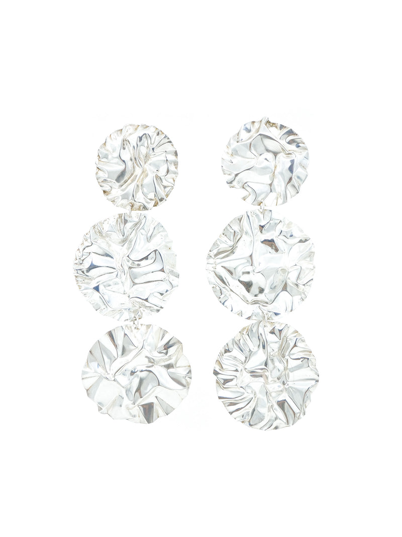 Dylan Poblano Crushed Sterling Disc Earrings Accessory arcadeshops.com