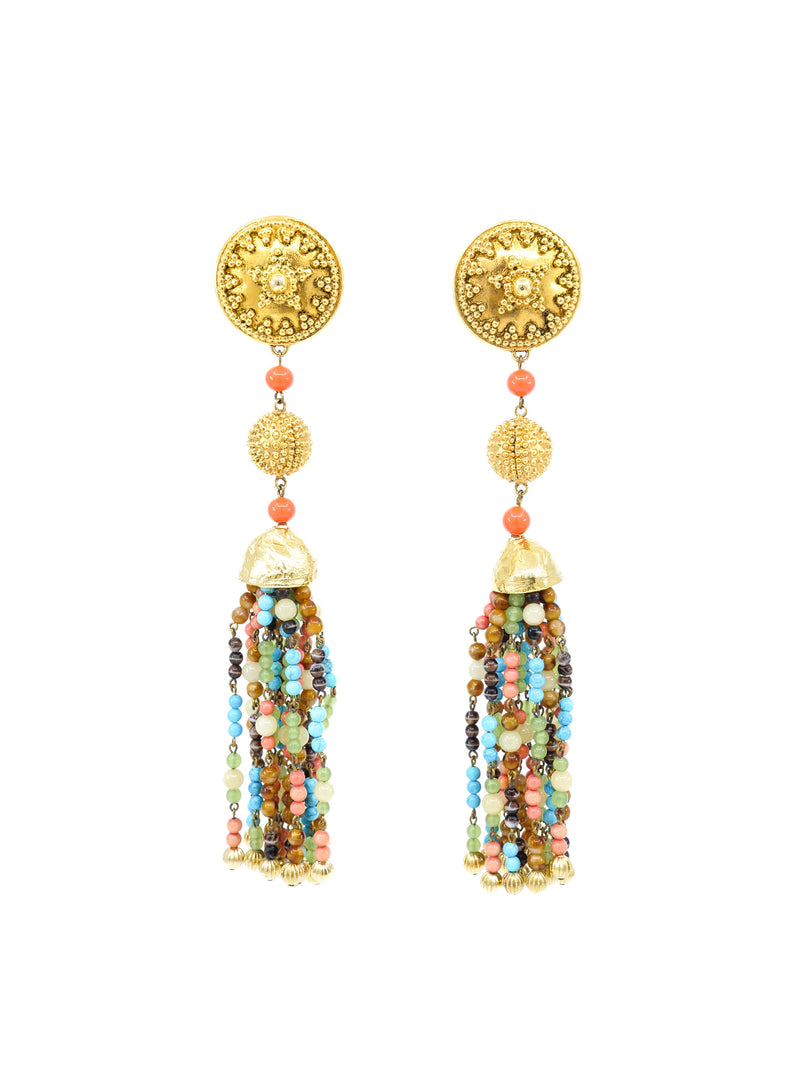 Lanvin Beaded Tassel Earrings Accessory arcadeshops.com