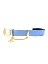 Escada Sky Blue Suede Charm Belt Accessory arcadeshops.com