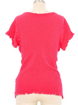 Issey Miyake Hot Pink Crinkle Tee Top arcadeshops.com