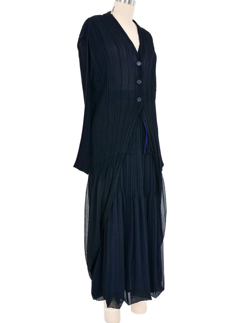 Issey Miyake Layered Pleated Chiffon Ensemble Suit arcadeshops.com