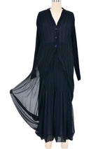 Issey Miyake Layered Pleated Chiffon Ensemble Suit arcadeshops.com