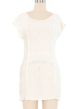 Issey Miyake Corrugated Cream Tunic Top arcadeshops.com