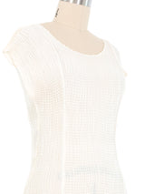 Issey Miyake Corrugated Cream Tunic Top arcadeshops.com