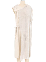 Issey Miyake Plantation Beige Cotton Gauze Convertible Dress Dress arcadeshops.com