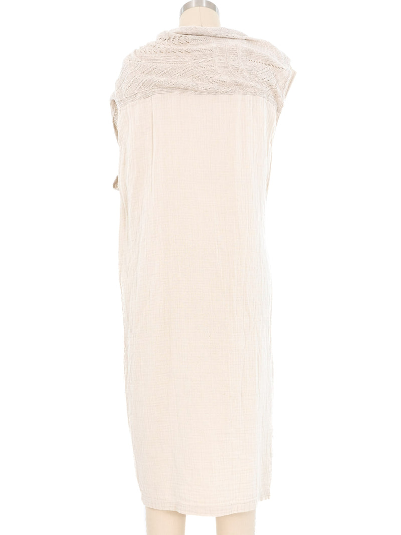 Issey Miyake Plantation Beige Cotton Gauze Convertible Dress Dress arcadeshops.com