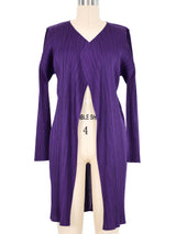 Issey Miyake Pleats Please Purple Cardigan Top arcadeshops.com