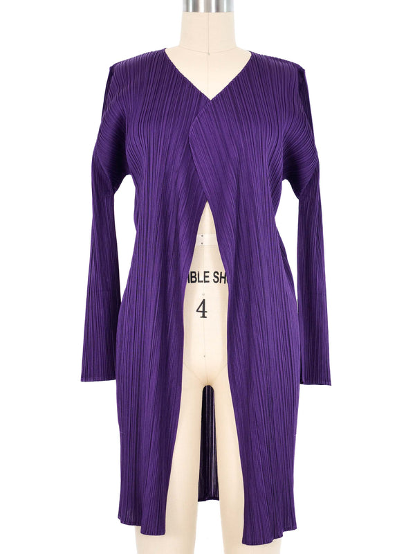 Issey Miyake Pleats Please Purple Cardigan Top arcadeshops.com