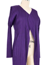 Issey Miyake Pleats Please Purple Cardigan Top arcadeshops.com