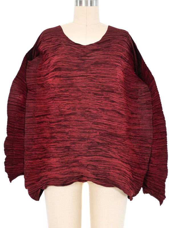 1993 Issey Miyake Burgundy Blouse Top arcadeshops.com