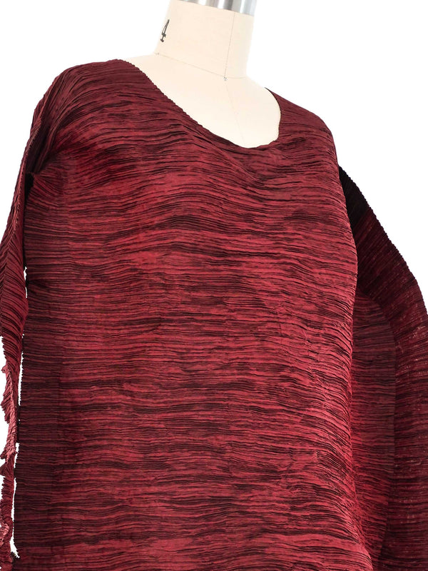 1993 Issey Miyake Burgundy Blouse Top arcadeshops.com