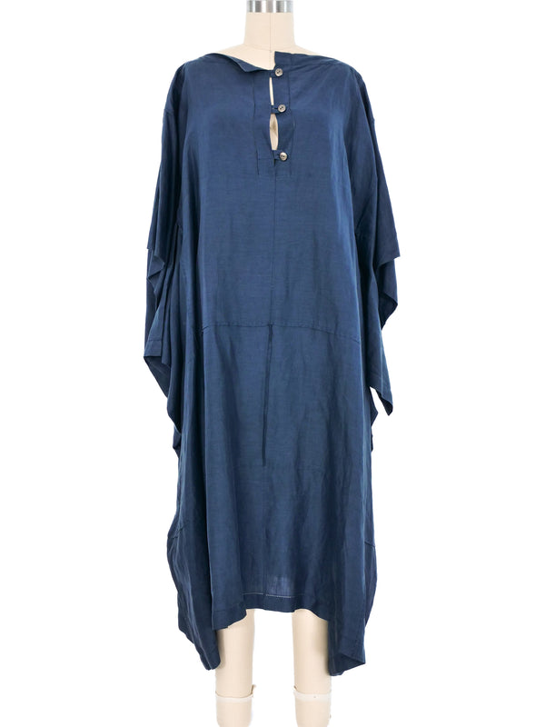 Issey Miyake Indigo Linen Kimono Sleeve Dress Dress arcadeshops.com