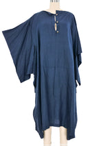 Issey Miyake Indigo Linen Kimono Sleeve Dress Dress arcadeshops.com