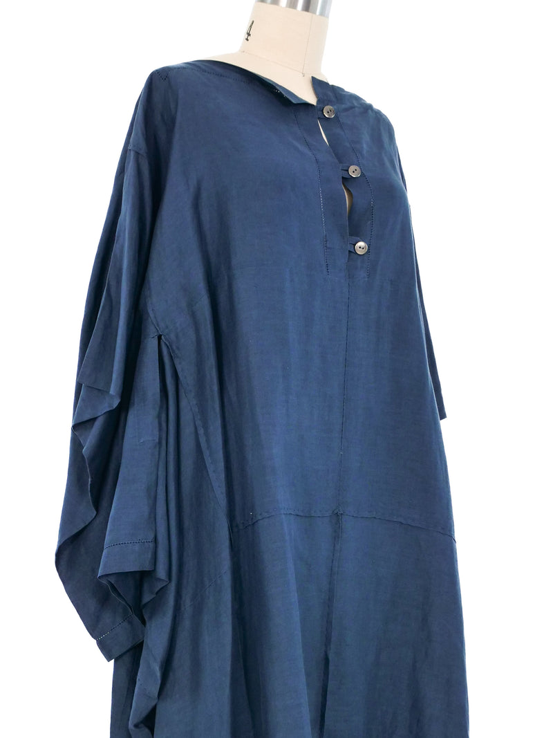 Issey Miyake Indigo Linen Kimono Sleeve Dress Dress arcadeshops.com