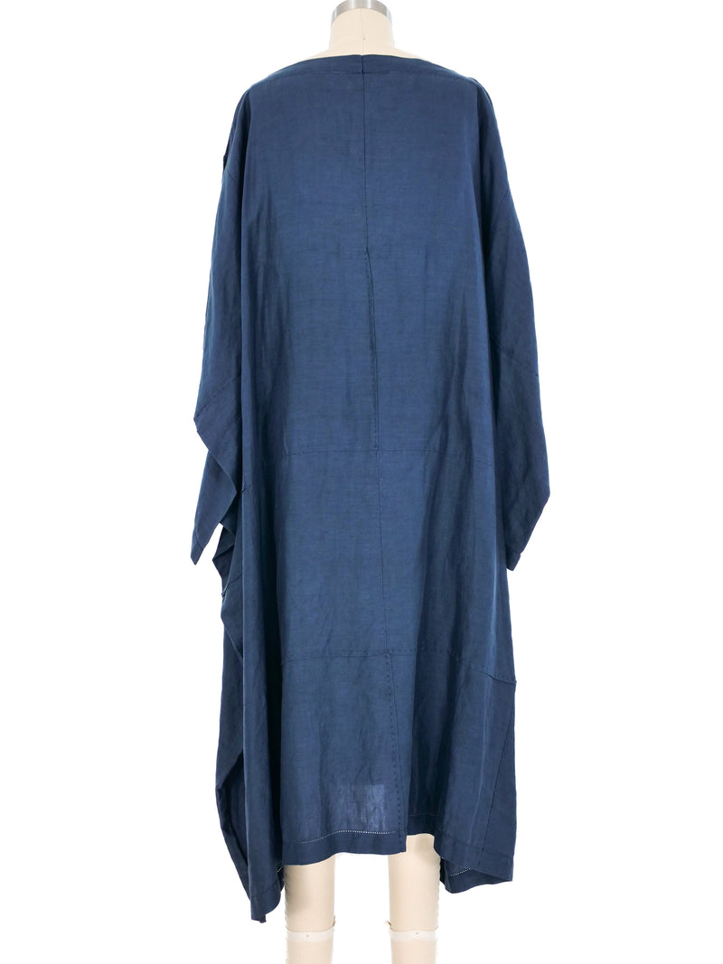 Issey Miyake Indigo Linen Kimono Sleeve Dress Dress arcadeshops.com