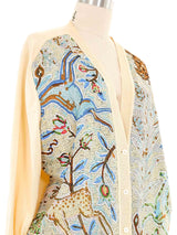 Hermes Mosaic Silk Panel Cardigan Top arcadeshops.com