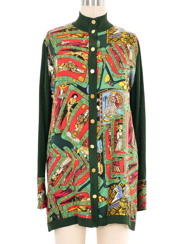 Hermes Tarot Print Cardigan Top arcadeshops.com