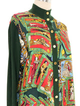 Hermes Tarot Print Cardigan Top arcadeshops.com