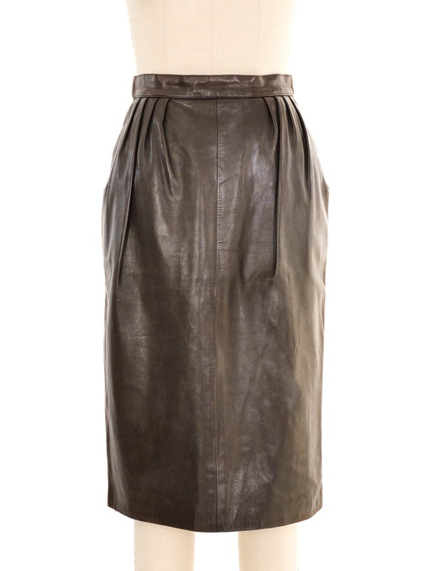 Hermes Brown Leather Skirt Bottom arcadeshops.com