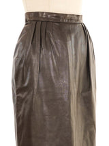 Hermes Brown Leather Skirt Bottom arcadeshops.com