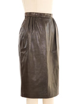 Hermes Brown Leather Skirt Bottom arcadeshops.com