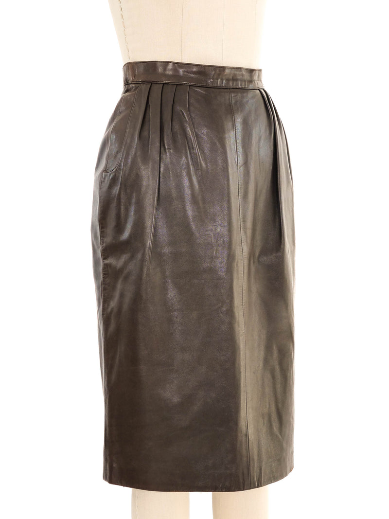 Hermes Brown Leather Skirt Bottom arcadeshops.com