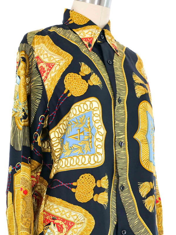 Hermes Poste et Cavalerie Silk Blouse Top arcadeshops.com