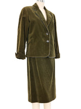 1970s Hermes Olive Corduroy Riding Suit Suit arcadeshops.com