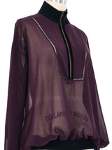 Jean Paul Gaultier Eggplant Sheer Pullover Top arcadeshops.com