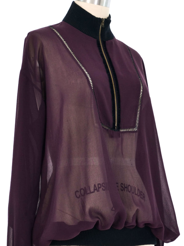 Jean Paul Gaultier Eggplant Sheer Pullover Top arcadeshops.com