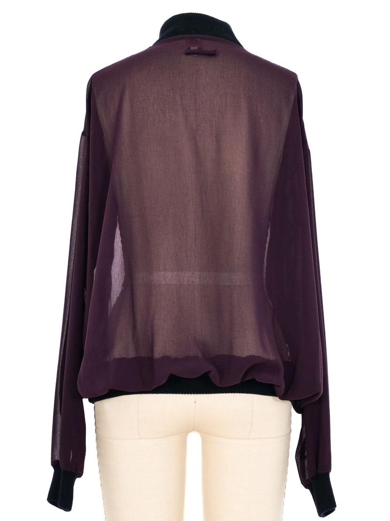 Jean Paul Gaultier Eggplant Sheer Pullover Top arcadeshops.com