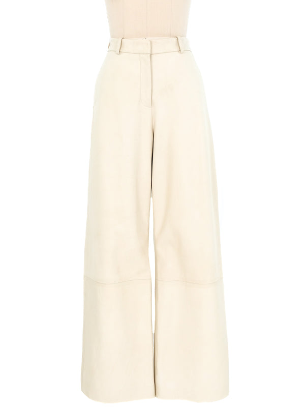 Rosetta Getty Straight Leg Leather Trousers Bottom arcadeshops.com