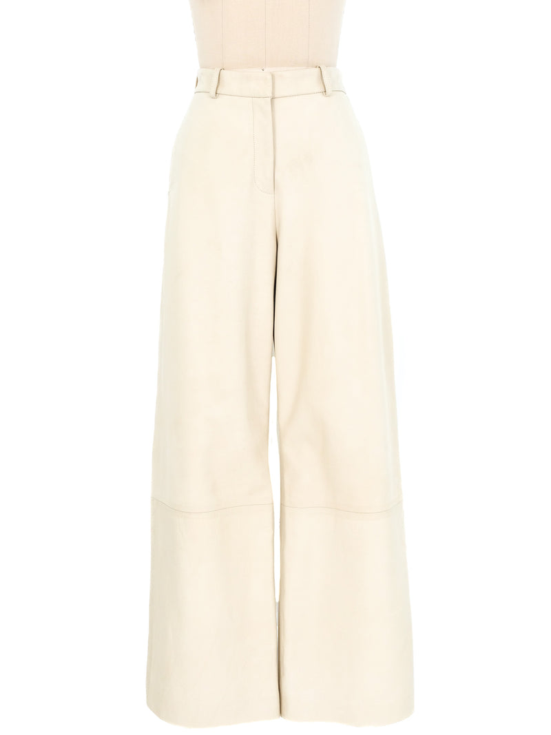 Rosetta Getty Straight Leg Leather Trousers Bottom arcadeshops.com