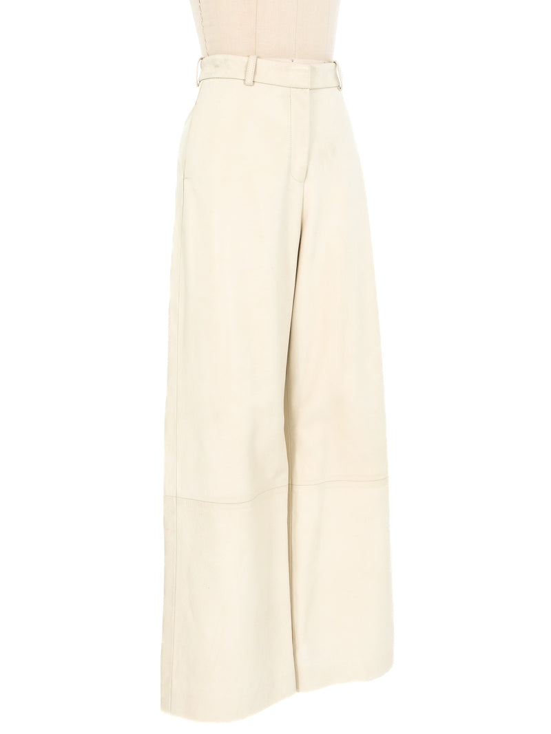 Rosetta Getty Straight Leg Leather Trousers Bottom arcadeshops.com