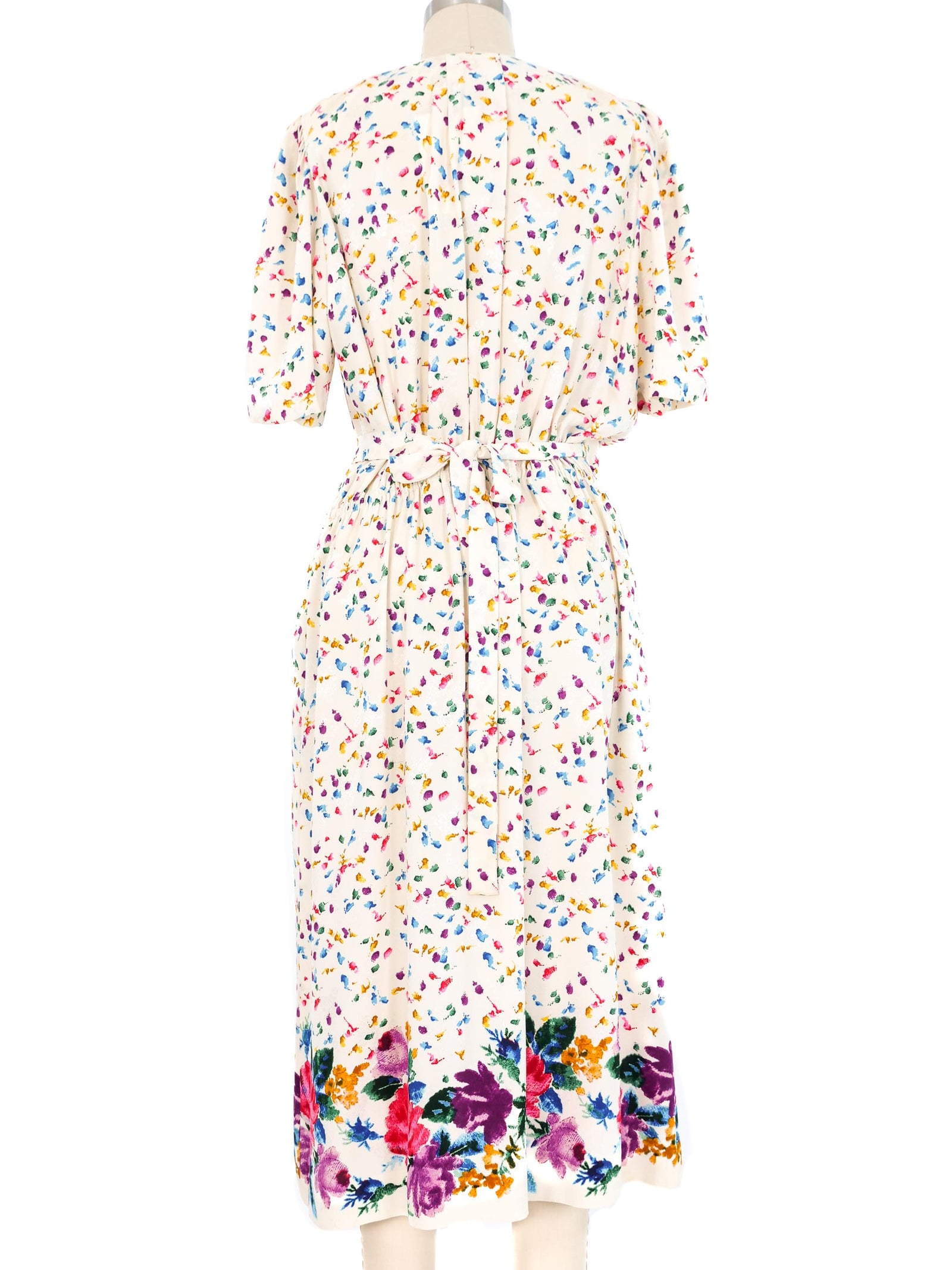 christian dior multicolor floral print silk dress 2002 Christian Dior Vintage AW 2002 by John Galliano Floral Playing Card Pr