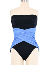 Yves Saint Laurent Strapless Colorblock Swimsuit Suit arcadeshops.com