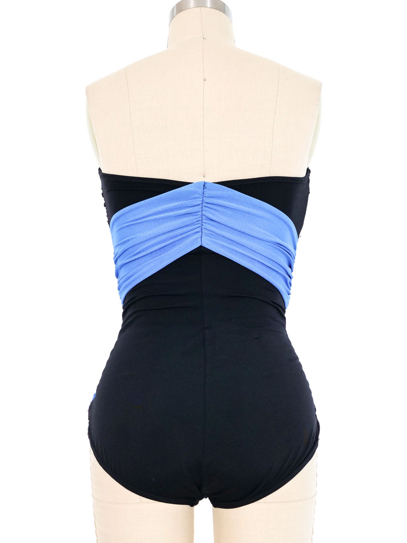Yves Saint Laurent Strapless Colorblock Swimsuit Suit arcadeshops.com