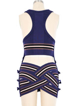 Jean Paul Gaultier Striped Bandage Knit Cut Out Tank Top arcadeshops.com
