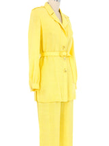 Valentino Yellow Linen Pantsuit Suit arcadeshops.com