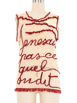 2001 Jean Paul Gaultier Script Mesh Tank Top arcadeshops.com