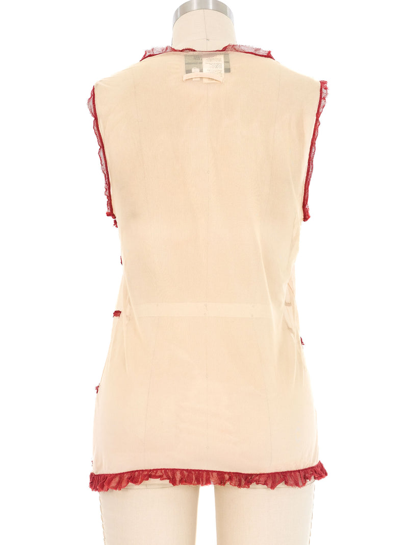 2001 Jean Paul Gaultier Script Mesh Tank Top arcadeshops.com