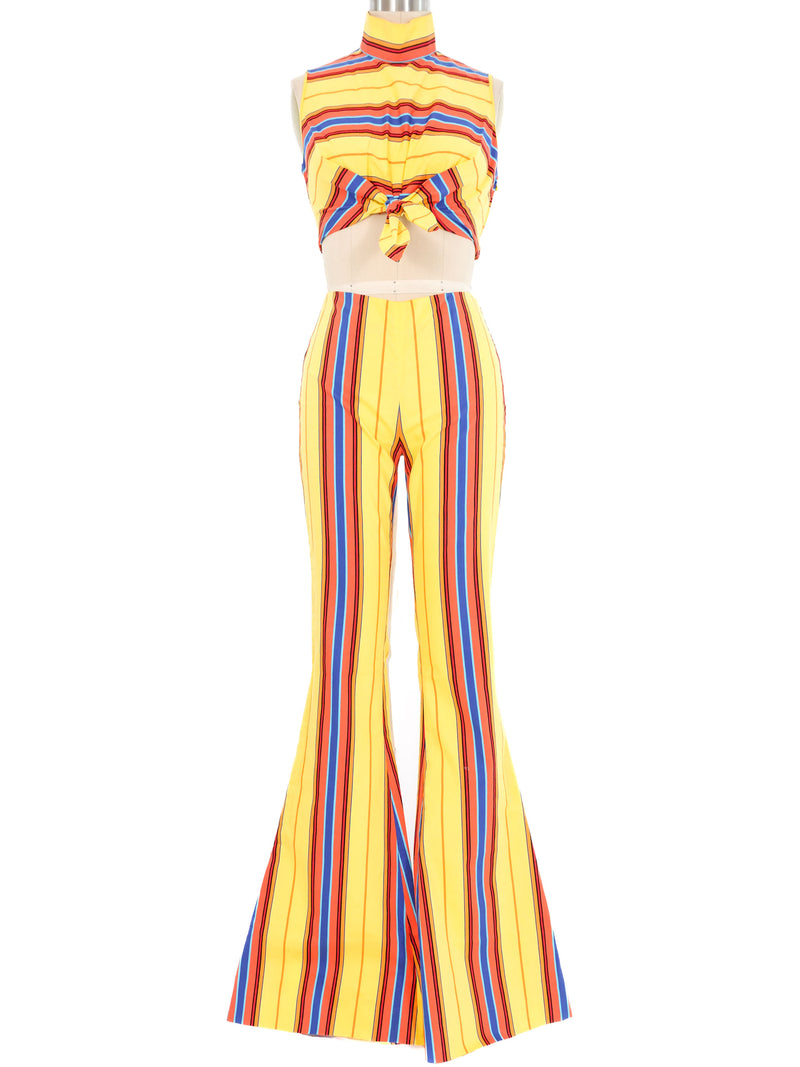 Moschino Striped Bell Bottom Ensemble Suit arcadeshops.com