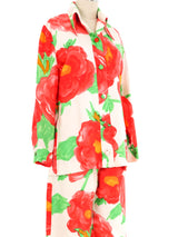 1970s Graphic Rose Printed Pant Suit Suit arcadeshops.com