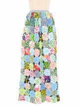 1970s Patchwork Yoyo Midi Skirt Bottom arcadeshops.com